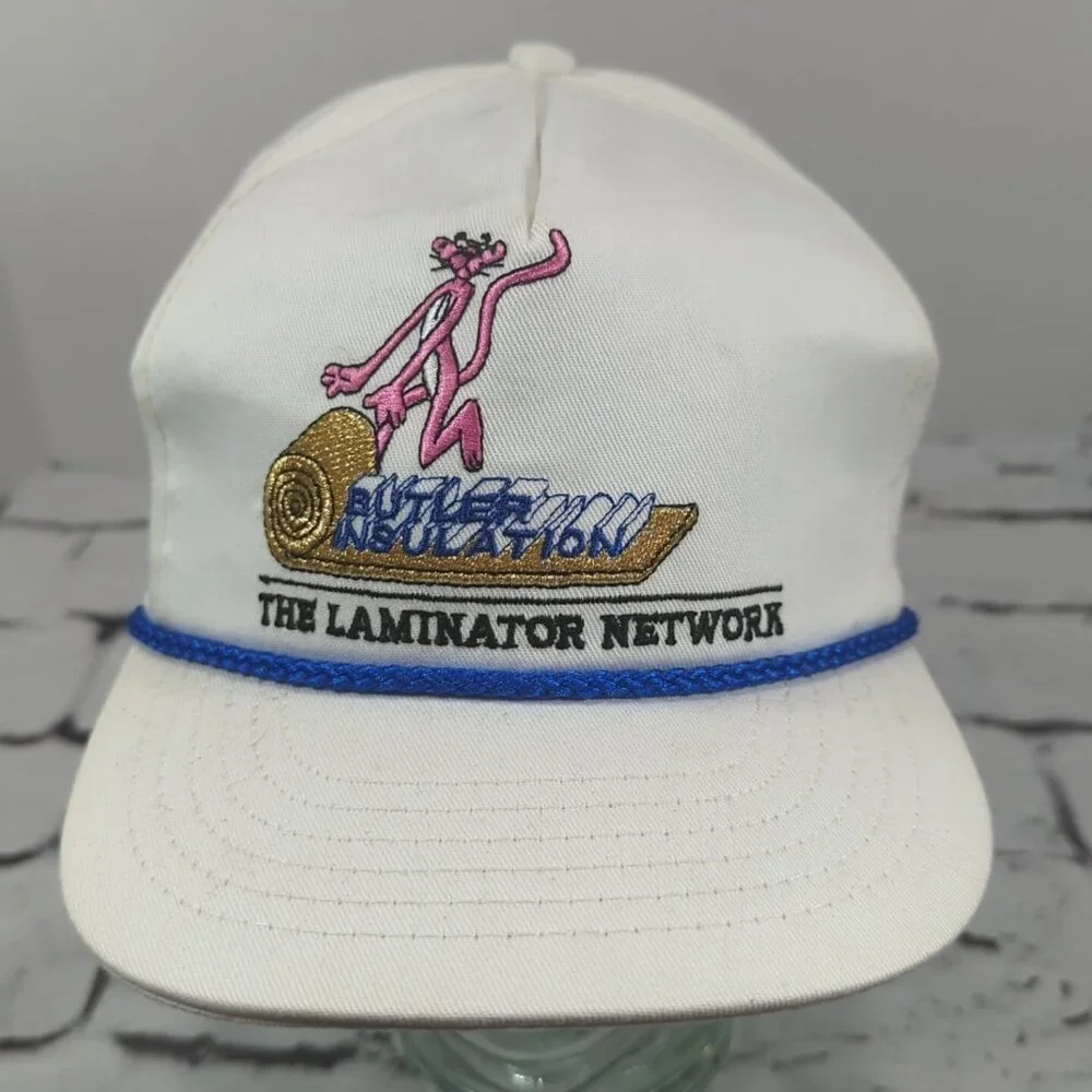 Pink Panther Butler Insulation Vtg Rope Front‎ Hat Adjustable Ball Cap